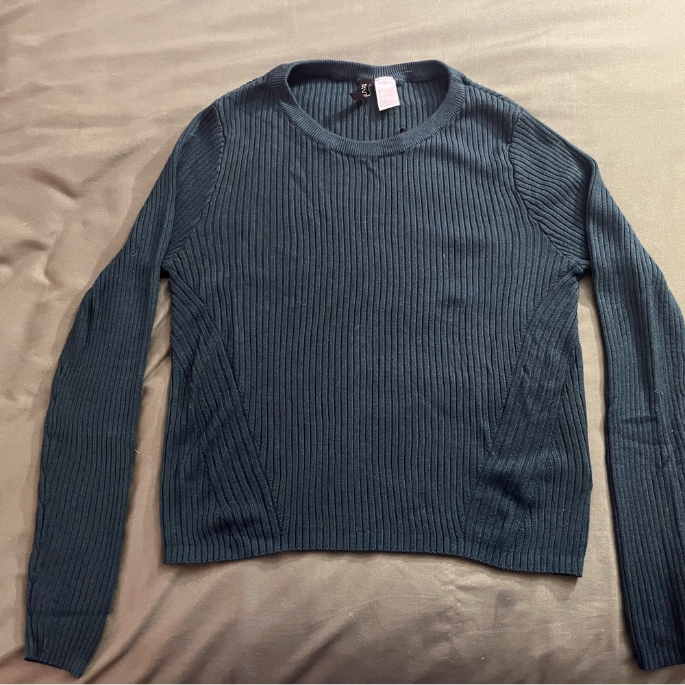 Emerald Green Rib-Knit Sweater H&M